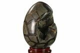 Septarian Dragon Egg Geode - Black Crystals #137911-2